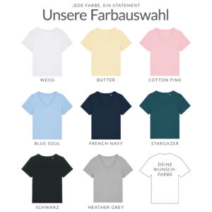 Damen-T-Shirt-V-Neck-BASIC-Normale Passform-Farbauswahl