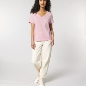 Damen-T-Shirt-V-Neck-BASIC-Normale Passform-Detail