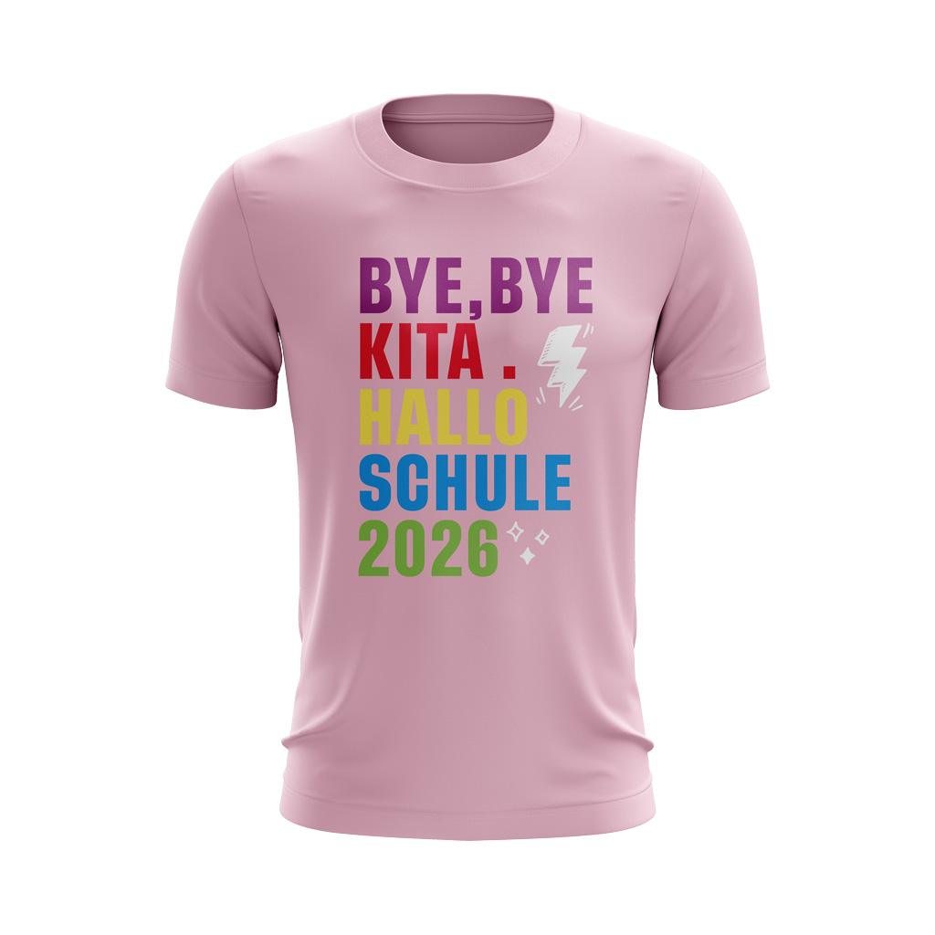 Kinder T-Shirt – Kita-Abschied – Bye, Bye KITA. Hallo Schule