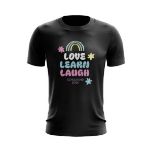 Kinder T-Shirt – Schulkind 2026 – love, learn, laugh - Rainbow