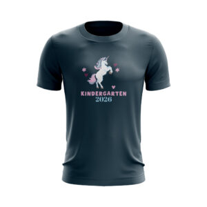 Kinder T-Shirt – Kindergarten 2026 – Magisches Unicorn – Step by in die Schule