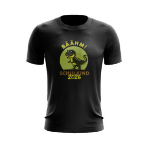 Kinder T-Shirt – Schulkind 2026 – BÄÄHM! Dino Power – Step by step in die Schule