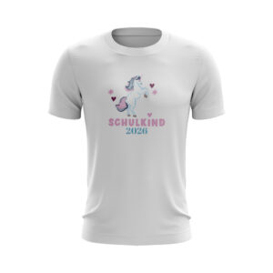 Kinder T-Shirt – Schulkind 2026 – Magisches Unicorn – Step by step in die Schule