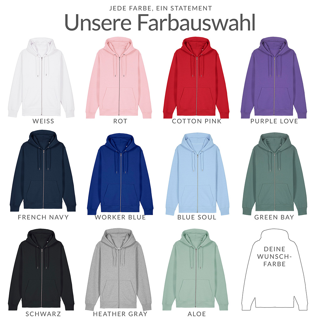 Farbauswahl Zipper-Hoodie