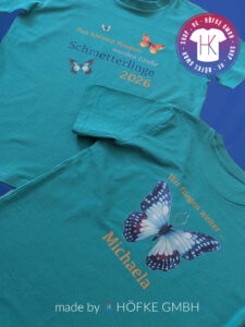 Textildruck KITA Abschiedsshirts Schmetterlinge